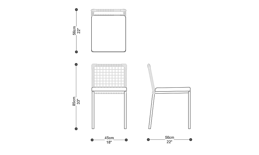 Image of the main dimensions of the product